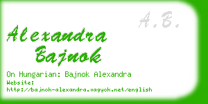 alexandra bajnok business card
